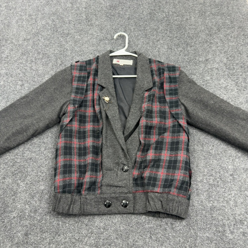 Vintage Winner Skirt Suit Women S Gray Wool Blend Plaid Two Piece Set Retro‎